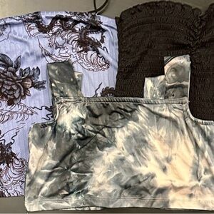 Rue21 Strapped & Strapless Crop Top Bundle- SIZE MEDIUM